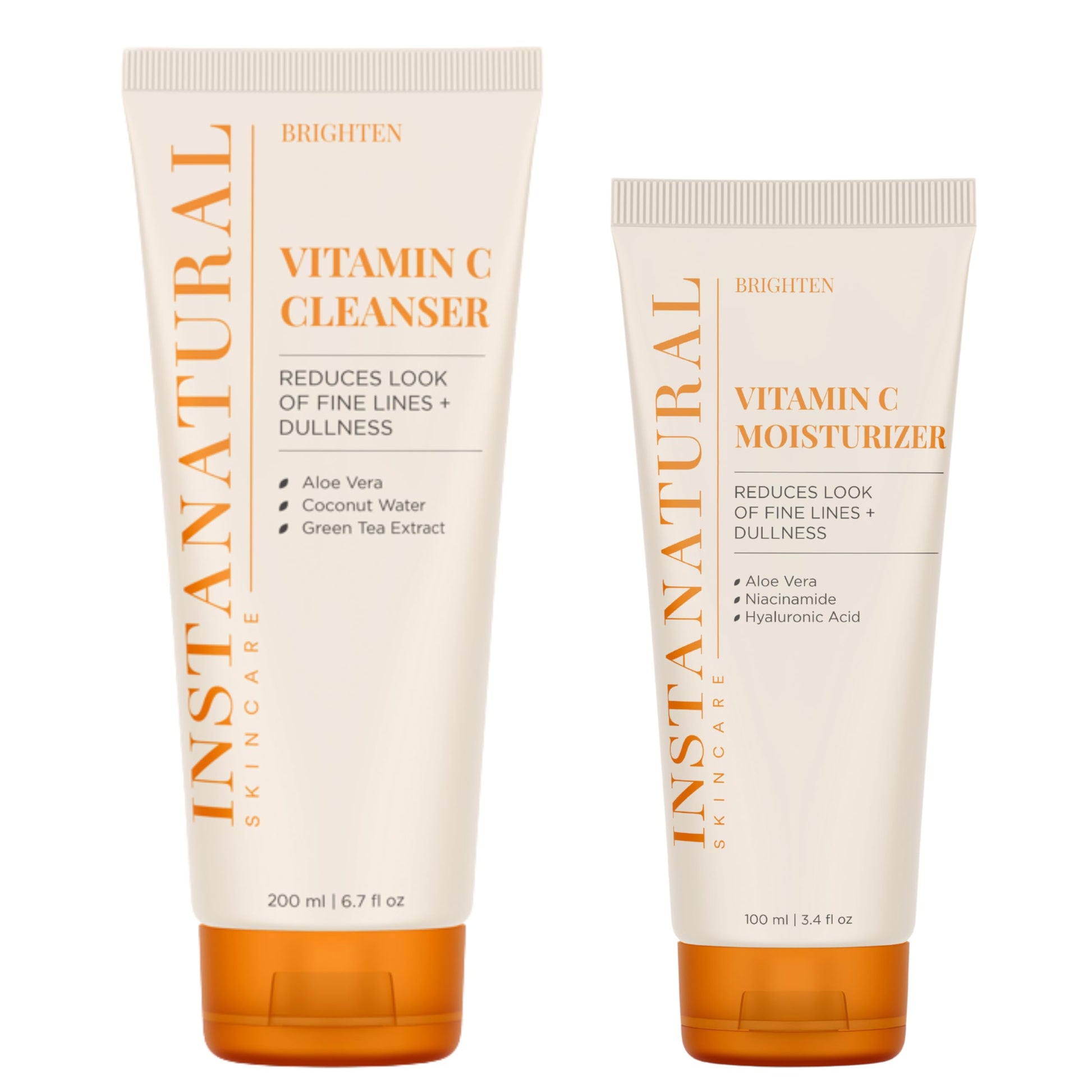 InstaNatural Vitamin C Cleanser | All Natural Face Wash, Brightens Skin, Good for Uneven Texture, USA Made with Coconut Water and Aloe Vera, 6.7 FL Oz